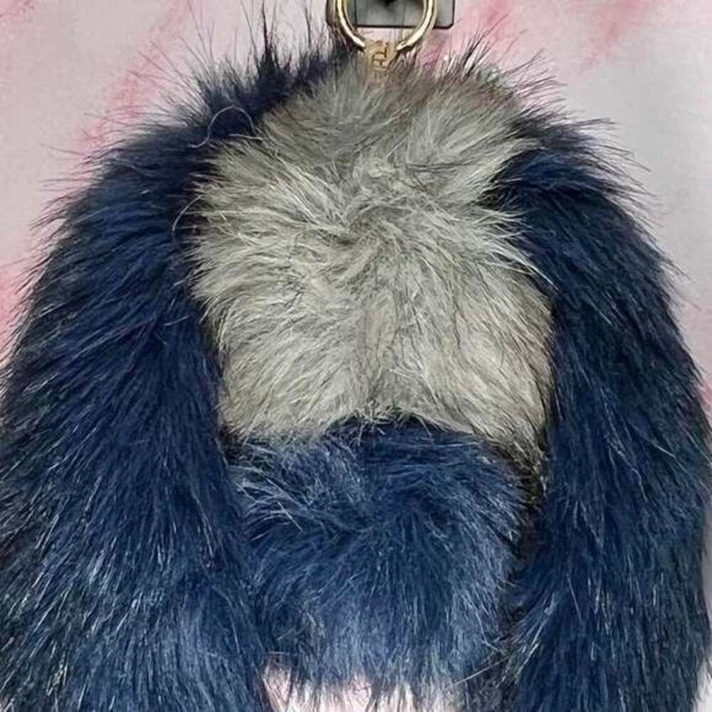 Custom Handmade Labubu Fuzzy Keychain - Popmart Artist Plush with Magnetic Tail - Picture 2 of 3